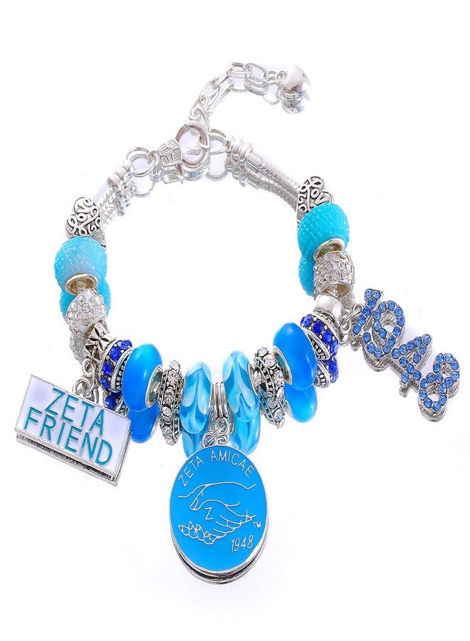 HUSURU ZETA Friends Greek Letters 1948 Amicae ZA Bracelets Sorority Large Beads Gifts Sisterhood Club Jewelry - Image 1